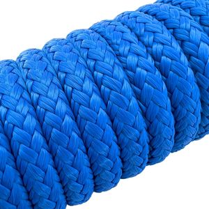 Cuerda de nylon trenzada azul de 3/8 pulgadas x 15 pies para uso en anclaje, remolque y amarre de embarcaciones - Product Image 5