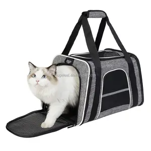 Mesh Window Soft Cat Carrier Bag Outdoor Portable Puppy Bag Soft Side Breathable Travel Pets Carrier