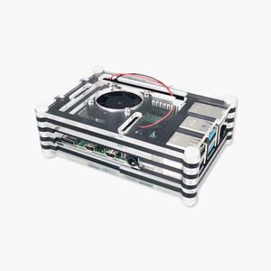 RASPBERRY <span class=keywords><strong>PI</strong></span> 4B Shell RASPBERRY <span class=keywords><strong>PI</strong></span> 9-layer hitam dan casing transparan dengan kipas - Product Image 3