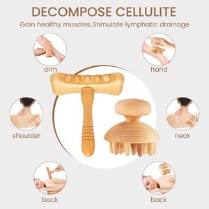 Rodillos de Masaje Corporal y Facial CZFIT Y012, Juego de Herramientas de Maderoterapia Profesional en Caja de Madera, Masajeador Anticelulítico - Product Image 5