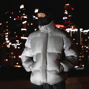 Nhà sản xuất áo khoác phao lông vũ may chần bông, in theo yêu cầu, cỡ lớn, có lớp lót bong bóng, chống gió, bóng sáng - Product Image 1