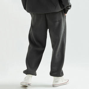 Pantalons de survêtement unisexes pour hommes, en coton épais et polaire, taille élastique, séchage rapide, logo personnalisé, streetwear, jogging - Product Image 2