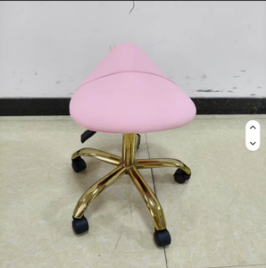 Adjustable Stainless Steel Beauty Technician Nail Art Swivel Saddle Chair with Leather Seat-Salon Tattoo <b>Stool</b> - Product Image 4