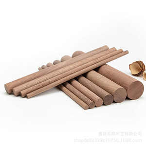 แท่งไม้วอลนัทกลมสำหรับงานฝีมือ DIY โมเดลทำมือ ไม้โยคะ - Product Image 4