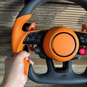 Pour <span class=keywords><strong>Audi</strong></span> A3 8V A4 B8 B9 S3 S4 S5 Rs5 Rs3 Rs4 A5 B9 Volant vraiment en cuir personnalisé avec boutons et palettes - Product Image 3