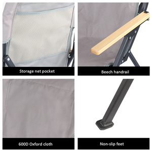 เก้าอี้สนามพับได้น้ำหนักเบา พกพาสะดวก สำหรับพักผ่อน ทนทาน เหมาะสำหรับตั้งแคมป์ พร้อมที่วางแขน - Product Image 5