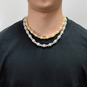 สร้อยคอเงินแท้ 925 ประดับมอสซาไนต์ทรงลูกปัด ดีไซน์ฮิปฮอป ประดับเพชร VVS ระยิบระยับ สำหรับผู้ชาย ผู้หญิง และทุกเพศ เป็นของขวัญ - Product Image 1