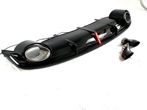 Diffuseur arrière à pointe <span class=keywords><strong>blanche</strong></span> et noire de haute qualité en matériau PP avec feu de tuyau arrière pour <span class=keywords><strong>Audi</strong></span> A7 <span class=keywords><strong>S7</strong></span> 2009-2015 - Product Image 2