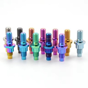 Kit de goujons de collecteur d'échappement en titane usinés CNC GR5, à tête plate, filetés, finition anodisée pour moteur haute performance - Product Image 2