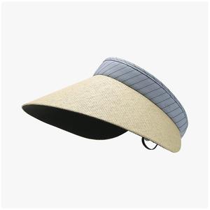 Casquette de soleil noire ajustée à design extensible, avec détails personnalisés, élégante, à grandes visières, style Tidal Current Running, pour femmes - Product Image 1