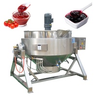 Marmite de Cuisson Basculante à Double Enveloppe Électrique, Vapeur et Gaz pour Pâte de Piment, Sucre et Confiture avec Agitateur