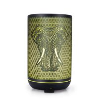 Nouvelle Machine d'Aromathérapie Créative en Forme d'Éléphant avec Lumières Colorées, Humidificateur Ultrasonique d'Huiles Essentielles, Diffuseur de Parfum 0.5L