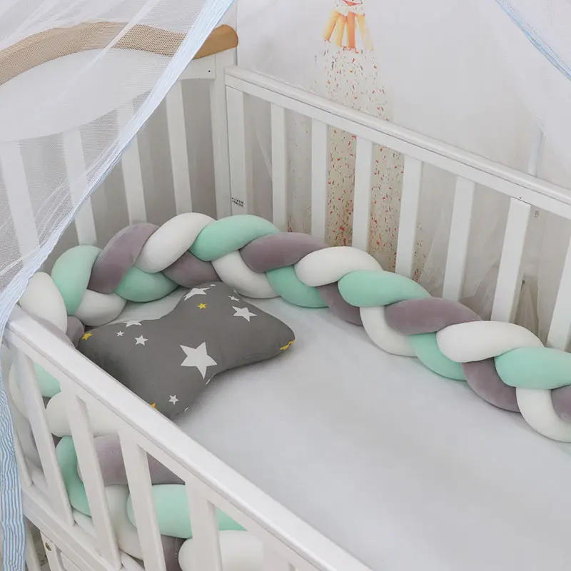 Decorative Long Baby Nursery Bedding Cushion Baby Bumper Protector For Toddler Newborn