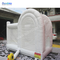 Château gonflable commercial entièrement blanc avec toboggan, maison de saut pour enfants pour location de fêtes de mariage et d'anniversaire
