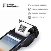 Turbo Mobile sans fil android POS, machine d'impression portable, pour billet électronique et films, avec scanner de code-bar