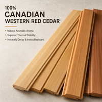 Panneau de sauna en cèdre rouge occidental canadien, rainuré et langueté, en bois massif, pour revêtement mural et de plafond de sauna