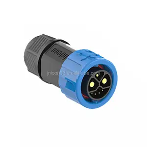 Bestseller Jnicon M23 300V 50A kunden spezifischer Pin Push Lock LED-Kabel Wasserdichter Stecker IP67 Steckdosen stecker