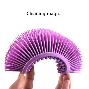 2024 New Massage <b>Shower</b> Back Scrub Easy to Clean <b>Sponge</b> Removal Belt Brush Exfoliating Silicon Silicone Bath Body Scrubber - Product Image 5