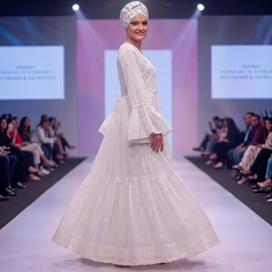 Robe longue de luxe africaine Super Blanche pour femme, imprimé numérique floral, dentelle, coton écologique à séchage rapide, élégante, collection Printemps-Été - Product Image 5