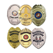 Customized Logo 3D Security Badge Gold Silver Copper Plated Security Emblem Private Guard Badge
