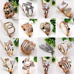 New Crystal Colored Zircon Rings for Women Fashion Rose Gold Plated Durable Bulk Promotional Jewelry Accessories - Product Image 2
