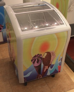 Mini Curved Glass Door Ice Display Chest <b>Freezer</b> Ddh-138c Ice Display Chest <b>Freezer</b> - Product Image 5