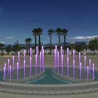 Fontaine d'eau de piscine à commande programmée avec cascade, 16x7m, pour la décoration de centre commercial, projet Arabie Saoudite