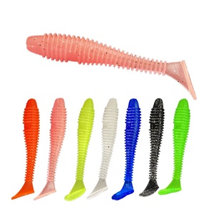 10 unids/bolsa de hilo de cola en T cebo suave cebo ficticio invertido captura de pez perca mandarín etiquetado Texas hundimiento lento pequeño gusano suave - Product Image 2