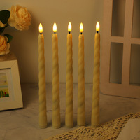 Bougies LED sans flamme à télécommande, effet vacillant, 6 pièces, à piles, en spirale torsadée, pour embellir votre intérieur
