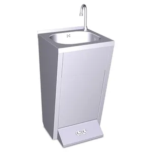 Free standing Foot operated hand wash basin pedestal bathroom sink