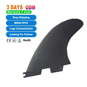 china longboard fiberglass fcs futures future custom Black small surfboard fins