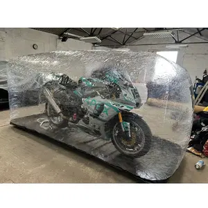 Transparan PVC tahan air mobil gelembung tiup sepeda motor penutup gelembung dijual tenda sepeda motor