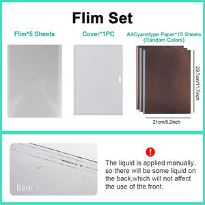 Kit de cyanotypie couleur A4, 15 papiers, 5 films vierges, conception personnalisée, ensemble d'art DIY avec tutoriel en anglais pour la décoration intérieure - Product Image 2