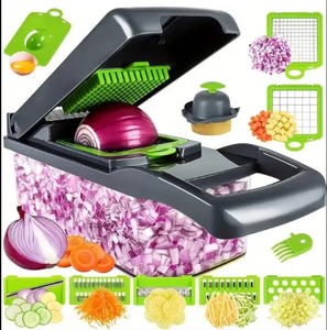 FACTORY Wholesale Kitchen Accessories 14-Piece Manual Plastic Multifunctional <b>Vegetable</b> Cutter Veggie Onion <b>Chopper</b> - Product Image 1