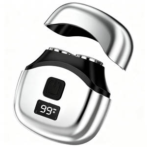 Afeitadora Eléctrica de Doble Cabezal para Hombre, Pantalla Digital, Rotatoria, Lavable, Carga Rápida, Recargable, Cuerpo Metálico, para Viajes - Product Image 1