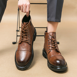 Bottes noires élégantes à lacets, montantes, durables et abordables, trè<span class=keywords><strong>s</strong></span> prisées par les designers - Product Image 5