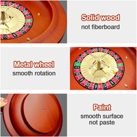Roulette en bois pour adultes 11 "Roulette de casino en bois massif Planche à roulette professionnelle pour les soirées de jeu en famille