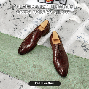 Chaussures Oxford élégantes en cuir véritable haut de gamme à lacets pour hommes, pour le bureau, les mariages, grandes tailles, printemps, été, hiver 2024, tendance - Product Image 2