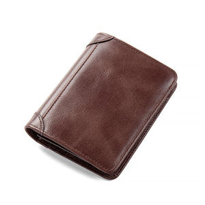 กระเป๋าสตางค์แบบสั้น Andong RFID Block สำหรับผู้ชาย หนังวัวแท้ กระเป๋าเงินผู้ชายทรงบาง พับสามตอน ใส่บัตรได้ - Product Image 5