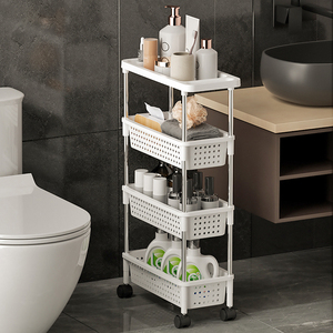 Étagère de rangement d'angle en <span class=keywords><strong>plastique</strong></span> multifonctionnelle amovible professionnelle Haogle à 3/4 niveaux avec panier pour la vente en gros - Product Image 6