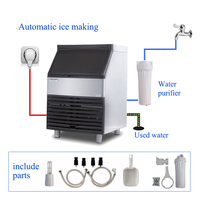 Machine à glaçons commerciale pour les entreprises, machine à glaçons en cubes de 120 kg/24 h avec tailles de glaçons personnalisables