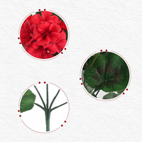 Buisson de géranium rouge artificiel en plastique, fleurs artificielles mélangées, décoration pour pot de fleurs extérieur ou panier suspendu