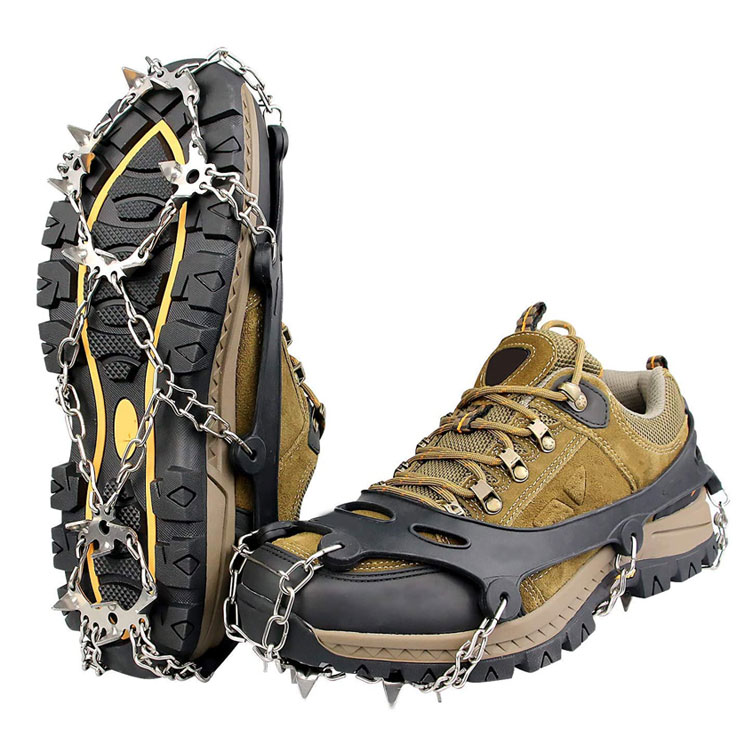 Нескользящие безопасные захваты для снега и льда, защищающие скобы, сцепляющие скобы, захваты для обуви с нескользящим 19 зубцами, обувь с шипами из нержавеющей стали