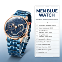Montre de luxe pour homme personnalisée OEM, mouvement à quartz japonais, bracelet en acier inoxydable, boîtier en alliage, cadran à aiguilles, vente en gros d'usine