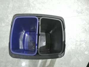 Poubelle de recyclage double pour hôpital, poubelle de recyclage en acier inoxydable pour le stockage des déchets pour la maison/la cuisine - Product Image 2