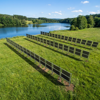 Système de montage photovoltaïque pour terres agricoles en aménagement paysager (portrait), en zinc-aluminium-magnésium/acier galvanisé à chaud, garantie 25 ans