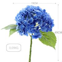 Fleur d'hortensia artificielle de haute qualité en latex, toucher réel, grande tête, pour décoration de table de fête, d'hôtel ou de mariage, bleue