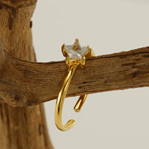 Ster Zirkoon <span class=keywords><strong>Ring</strong></span> Vinger Ringen voor Meisjes Roestvrij Staal Titanium Luxe Ster Vinger Ringen - Product Image 3