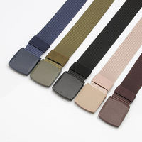 Ceinture en cuir véritable imprimée personnalisée de marque haut de gamme, ceinture en nylon polyvalente pour homme, boucle en plastique, ceinture réglable