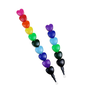 BECOL Set di Pastelli a Forma di <span class=keywords><strong>Cuore</strong></span> Creativi e Carini, Multicolore, Staccabili, Blocchi da Costruzione in Plastica per Bambini - Product Image 6